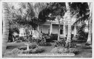 COLONIAL MANOR WEST PALM BEACH FLORIDA DEXTER PRESS ADVERTISING POSTCARD 1941