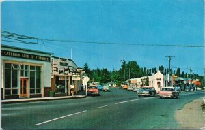 Parksville BC British Columbia Vancouver Island Street Scene Bank Postcard G24