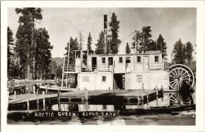 'Arctic Queen' Cedar Lake Big Bear CA California Real Photo Postcard G24