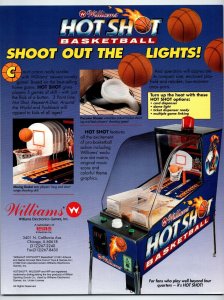 Hot Shot Basketball Arcade Flyer Original Game 8.5 x 11 Advertising 1992 Promo