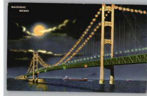 Postcard--Mackinac Bridge..Moonlight..Michigan/MI