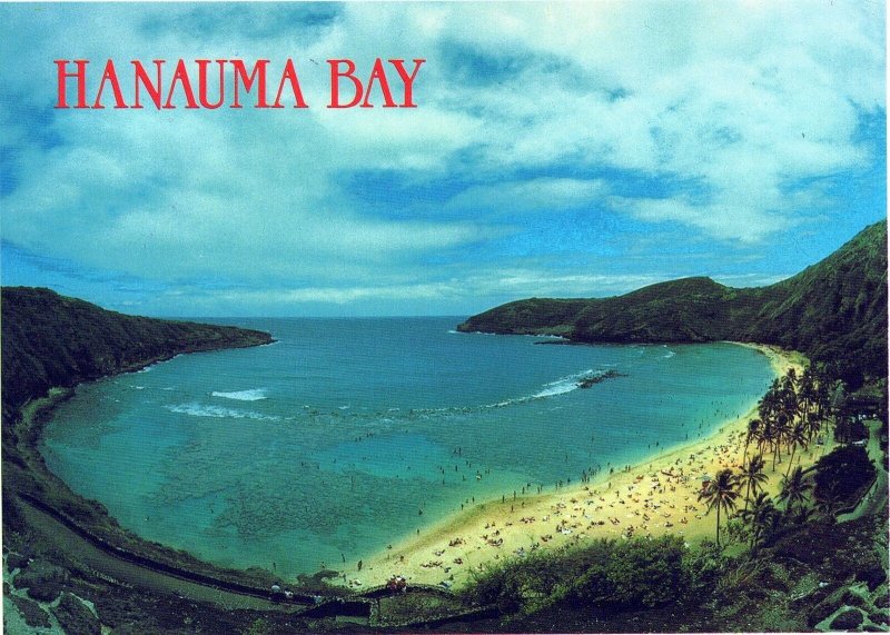 VINTAGE POSTCARD CONTINENTAL SIZE BEAUTIFUL HANAUMA BAY HONOLULU HAWAII
