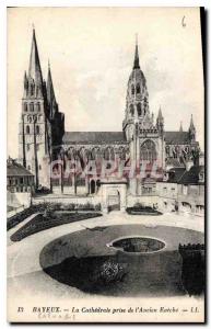 Old Postcard Bayeux Cathedral taken from the Old Eveche