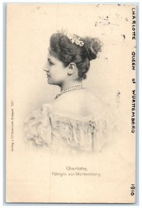 1905 Royalty Charlotte Queen Of Wurttemberg Posted Antique Postcard