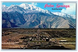 Palm Springs California Postcard Spectacular Aerial Photo Airport c1960 Vintage