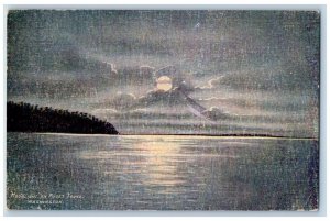 Everett Washington Postcard Moonlight Puget Sound Moon Night 1910 Vintage Posted