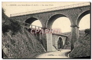 Postcard Former Pres Saint Brieuc Cesson both bridges