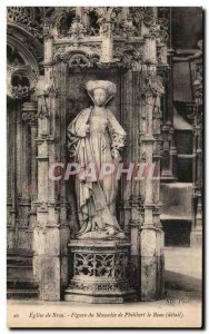 Postcard Ancient Church Of Brou Figure of Mausoleum of Philibert le Beau