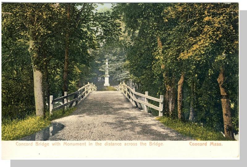 Concord, Mass/MA Postcard, Concord Bridge/Monument