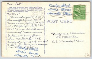 Amarillo Texas~Potter County Courthouse Exterior~Terra Cotta~Linen 1945 Postcard