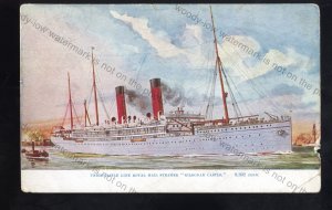 UC254 - Union Castle Liner - Kildonan Castle - postcard