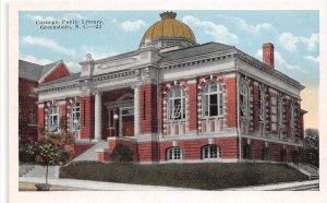 J54/ Greensboro North Carolina Postcard c1915 Carnegie Public Library 59