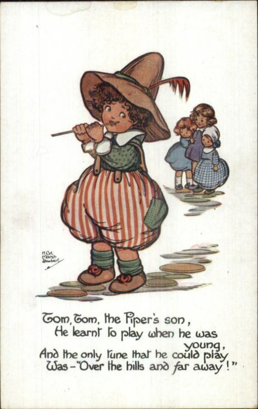 Nursery Rhyme Tom the Piper's Son Marsh Lambert Postcard c1915 | Topics ...