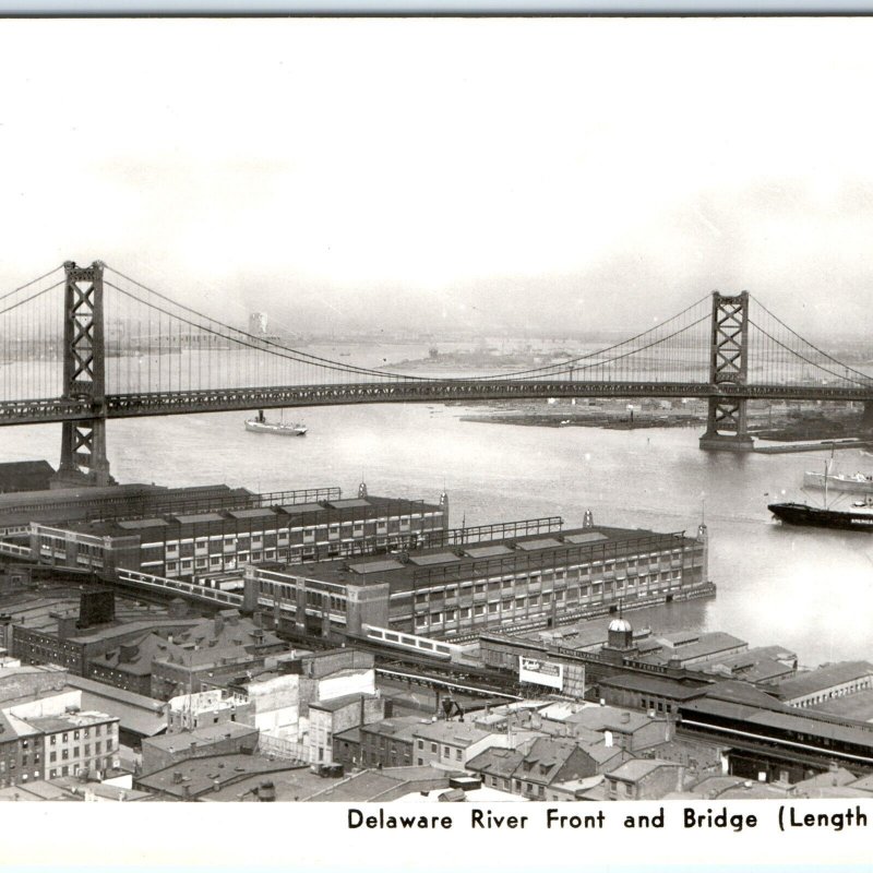 c1930s Philadelphia, PA RPPC Delaware River Front Photo Postcard Steamships A92