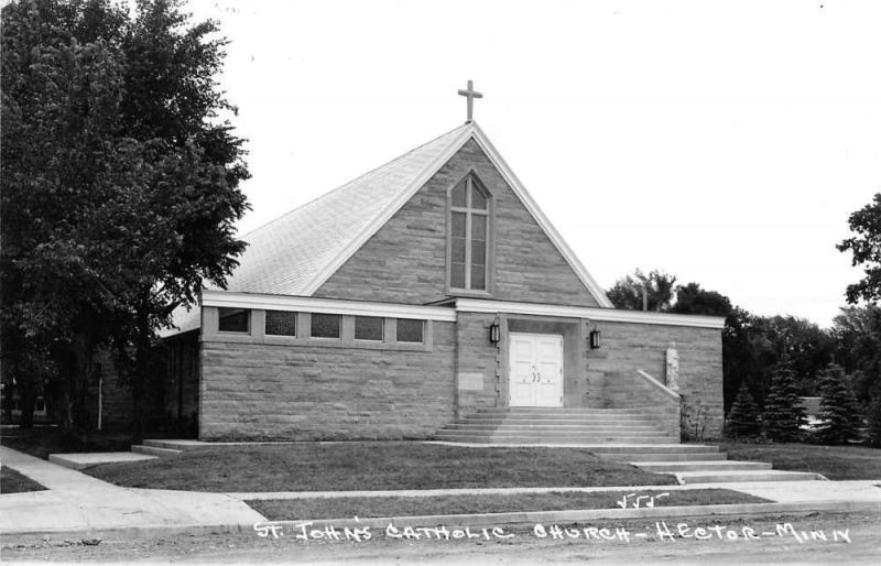 Hector Minnesota St Johns Catholic Church Real Photo Antique Postcard K27072