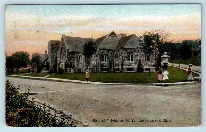 BRIARCLIFF MANOR, New York NY ~ CONGREGATIONAL CHURCH  1909  Postcard