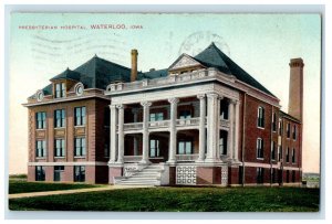 1910 Presbyterian Hospital Building Waterloo Iowa IA Posted Antique Postcard