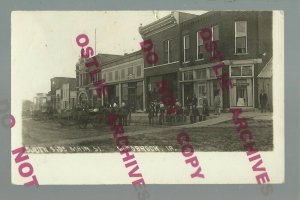 Gladbrook IOWA RPPC 1912 MAIN STREET nr Marshalltown Reinbeck Traer Garwin #3