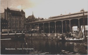 Netherlands Rotterdam Oude Vismarkt Vintage RPPC C183