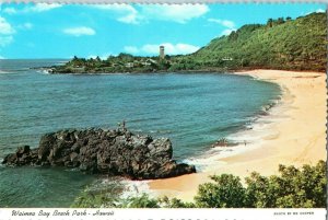 Waimea Bay Beach Park on the north shore of Oahu Hawaii Postcard