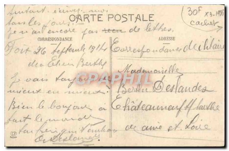 Old Postcard View Of Foix Montgaury Stamp 17th body & # 39armee Hospital Temp...