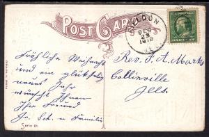 Christmas Greetings Holly Mistletoe Church BIN