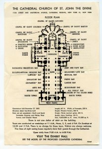 The Cathedral Church of St John The Divine New York City Vintage Floor Plan