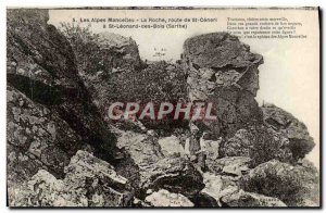 Old Postcard The Alps Mancelles La Roche Route De St Ceneri At St Leonard Des...