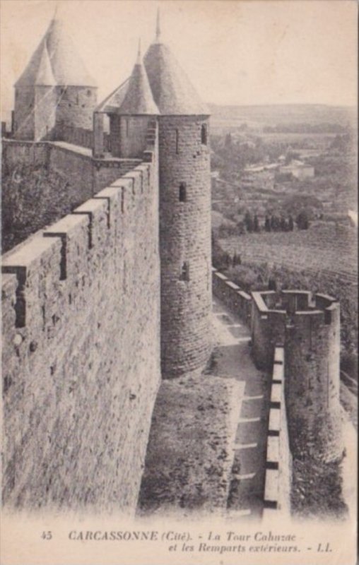 France Carcassonne La Tour Cahuzae et les Remparts exterieurs 1909