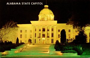 Alabama Montgomery State Capitol Building At Night