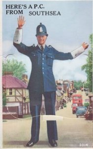 Traffic Policeman at Southsea Hampshire Mailing Novelty Old Postcard