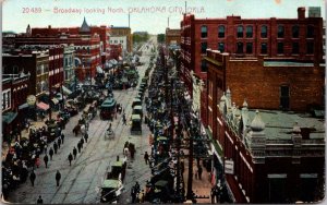 Postcard Broadway Looking North in Oklahoma City, Oklahoma
