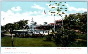 GALVESTON, Texas TX   Birdseye GARTEN VEREIN  ca 1900s UDB Curteich  Postcard