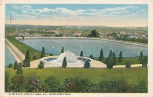 View of York PA, Pennsylvania from The Reservoir - pm 1918 - WB