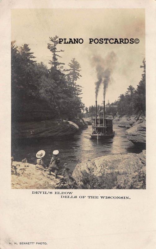 THE DELLS, WISCONSIN DEVIL'S ELBOW RPPC REAL PHOTO POSTCARD