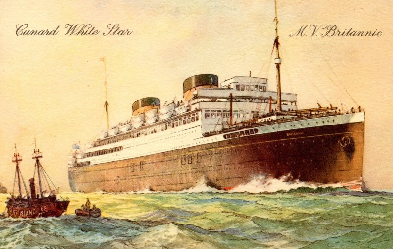 Cunard White Star Line - MV Britannic. Artist: Wilkenson