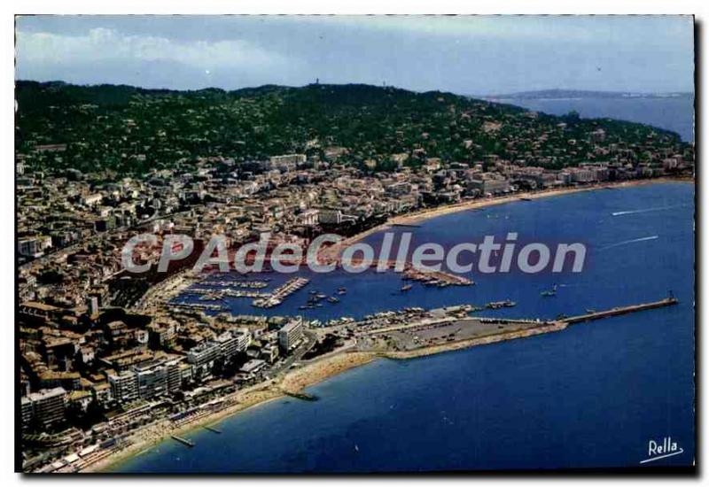 Modern Postcard The French Riviera Cannes Aerial View General Midi on the bea...