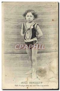 Postcard Old Mico Reminder Small prodigy in his exercises & # 39acrobatie