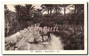 Old Postcard Algeria Biskra in I Oasis