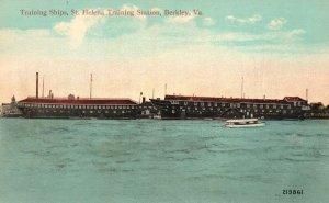 Berkley VA-Virginia, Training Ships St. Helena Training Station Vintage Postcard