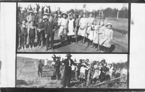 C-1910 Children Garden Racks RPPC Photo Postcard 22-926