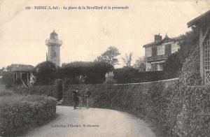 Pornic South-Eastern Brittany France view of man with bike antique pc Y14904