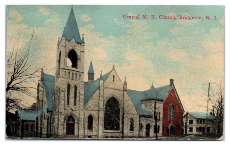 1917 Central M.E. Church, Bridgeton, NJ Postcard