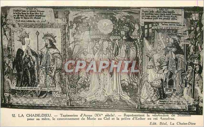 Old Postcard La Chaise Dieu Tapestry of Arras (XVth Century) Representing the...