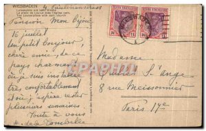 Old Postcard Wiesbaden Lulsanplatz MLT kath kirche