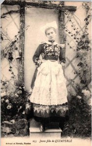 Brittany, France - Young Girl from Quimperle in Breton attire -c1915