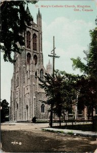 Kingston Ontario St. Mary's Catholic Church c1910 RPO Postcard H1