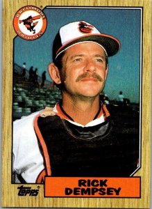 1987 Topps Baseball Card Rick Dempsey Baltimore Orioles sk2361