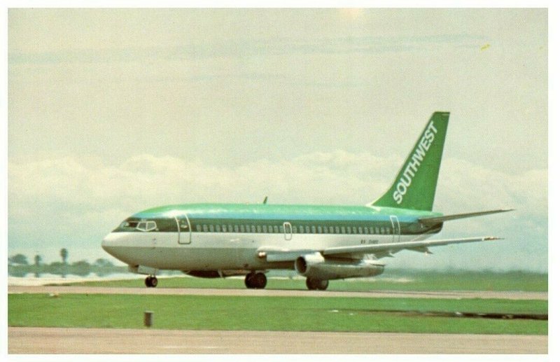 Southwest Airlines Green Boeing 737 200 on Lease from Aer Lingus Postcard