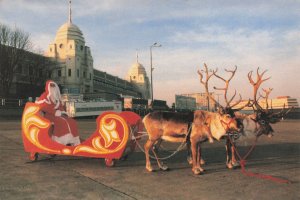 Surrey Santa Father Christmas For Hire Sleigh Rent Rare Advertising Postcard